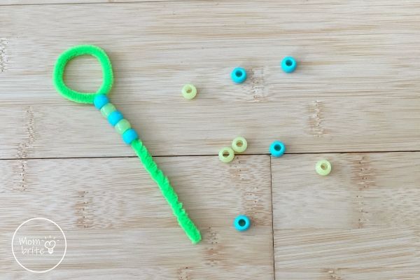 DIY Bubble Wands Start Threading Beads