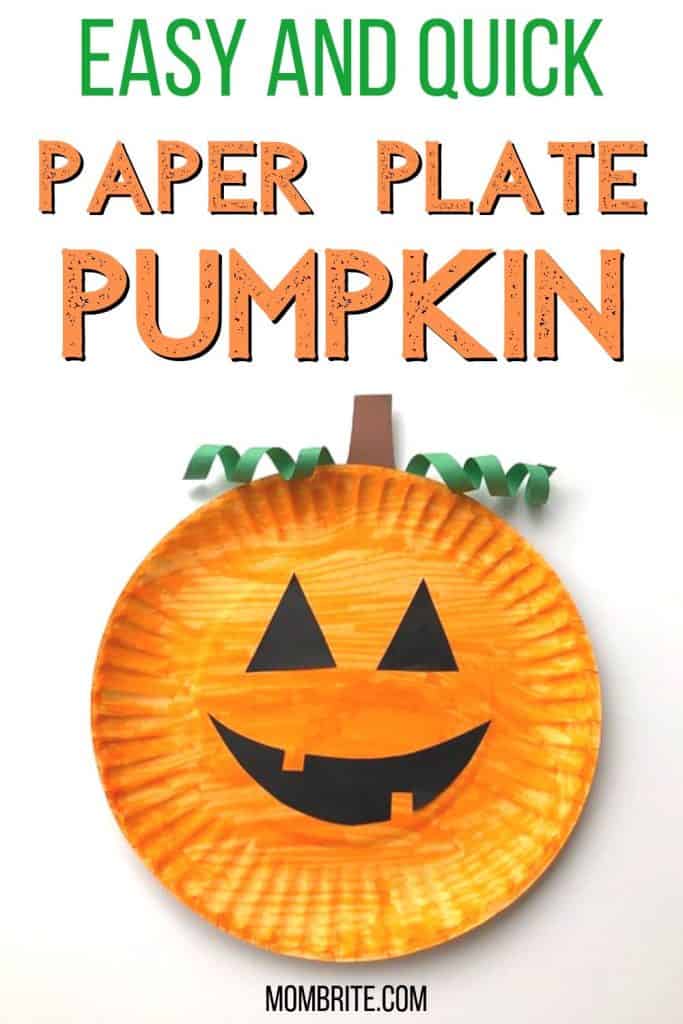 easy and quick paper plate pumpkin craft