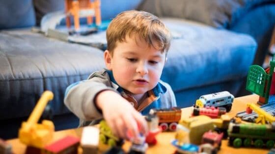 Boy Playing with Thomas & Friends