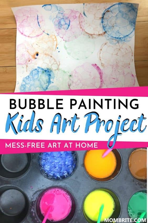 Bubble Painting Kids Art Project Pin