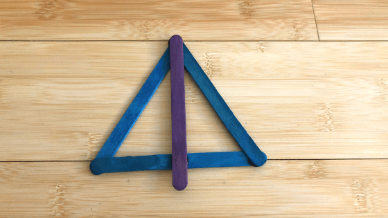 Popsicle Stick Catapult Glue Stick to Triangle