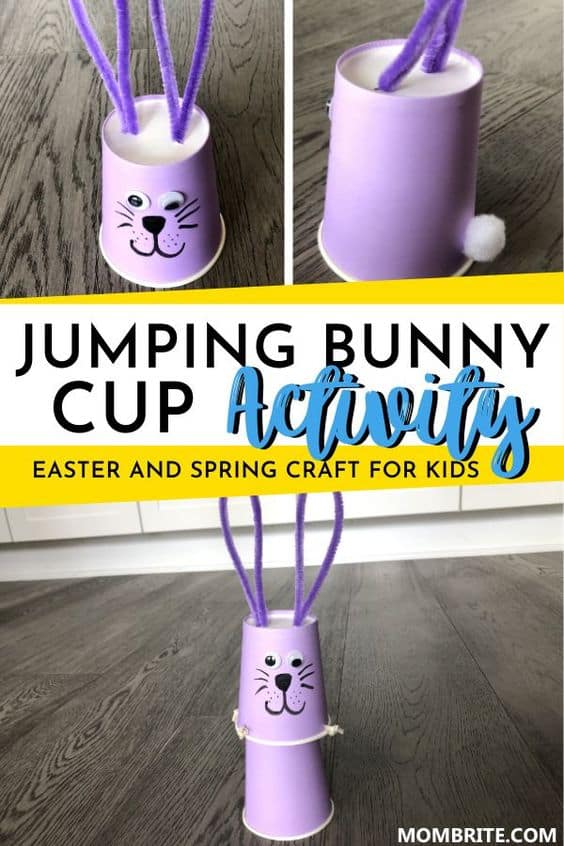 Jumping Bunny Cup Activity Pin