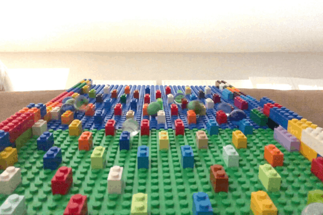 LEGO Plinko Board Marble Falling