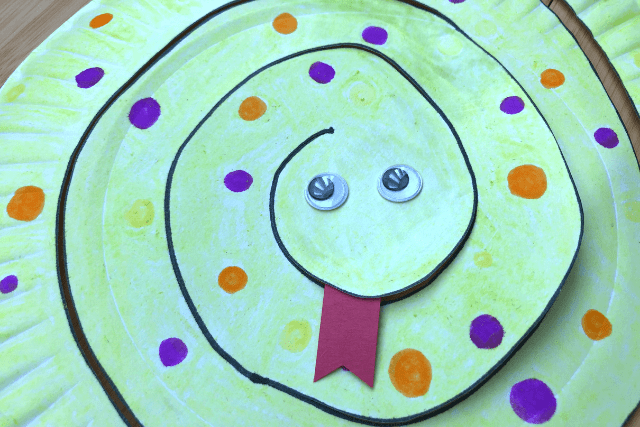 Paper Plate Snake Craft Stick Goggly Eyes