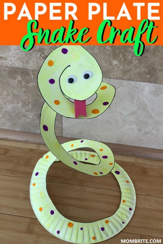 Paper Plate Snakes, Crafts for Kids