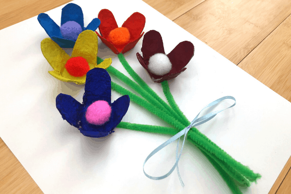 Egg Carton Flower Bouquet 1