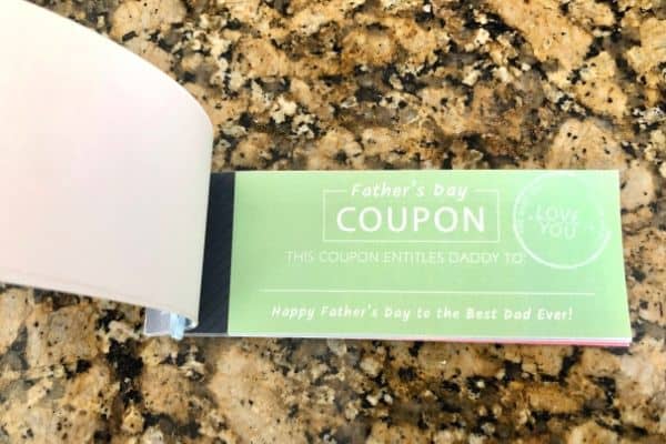 Fathers Day Coupon Book Page