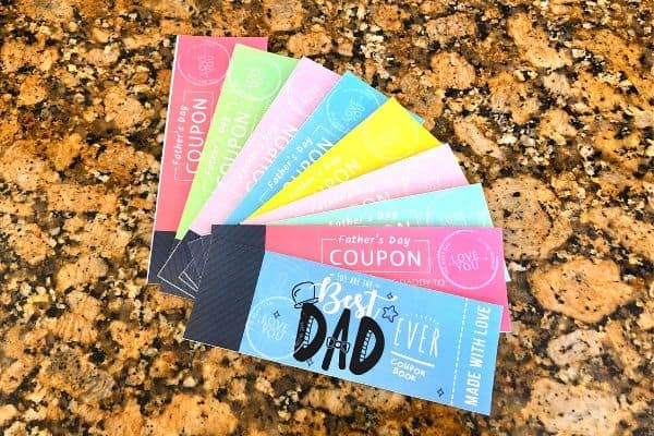 Father's Day Coupon Book Cut Outs