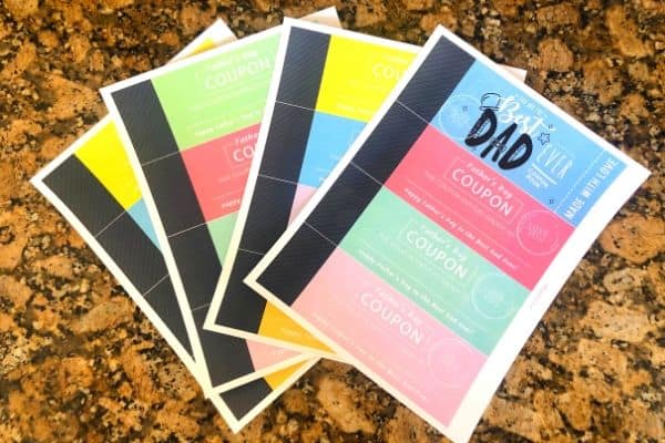 Father's Day Coupon Book Printable Pages