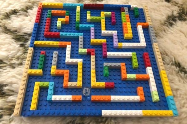 Completed LEGO Marble Maze