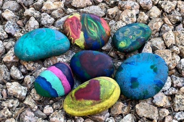 Melted-Crayon-Rocks-Art