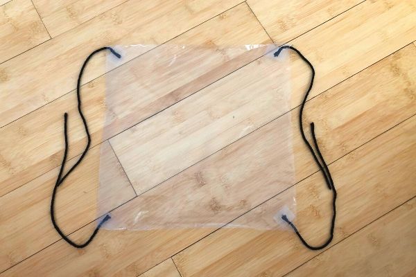 Plastic Bag Parachute with Holes and Strings