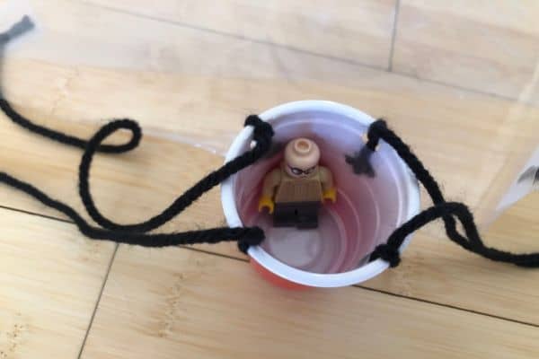 Plastic Bag Parachute with LEGO Figure