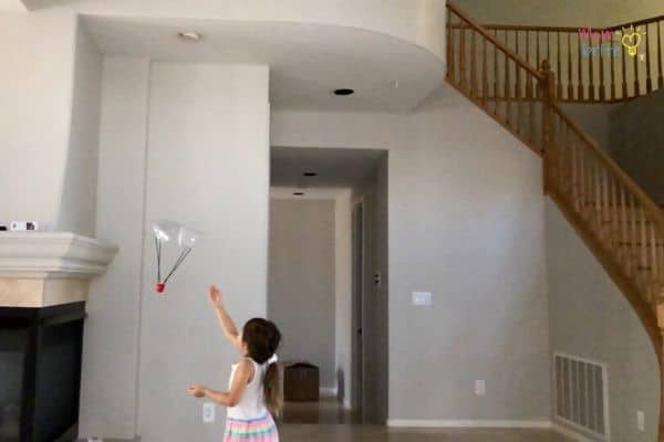 Playing with Plastic Toy Parachute