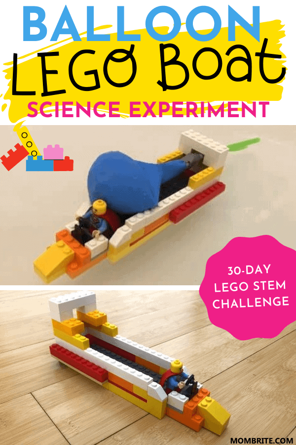 balloon lego boat science experiment pin