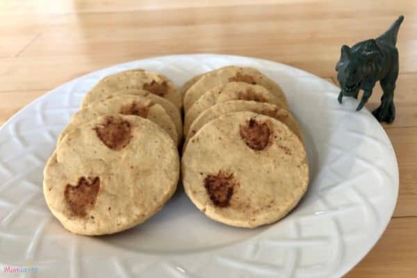 Dinosaur Footprint Cookies T-Rex Plate