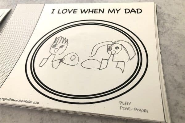 Father's Day Mini Book Cute Drawings Description