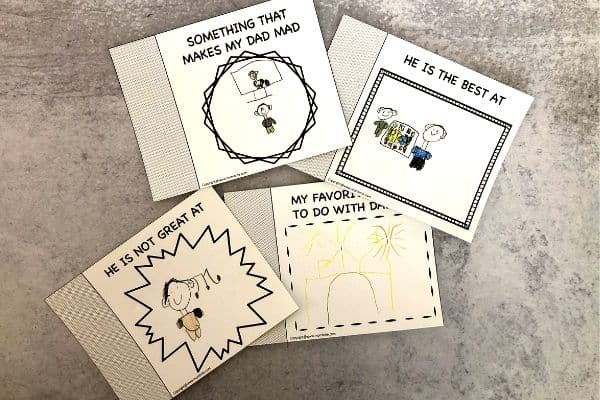 Father's Day Mini Book Cute Drawings