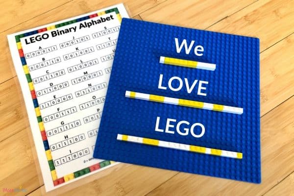 LEGO Binary Alphabet WE LOVE LEGO