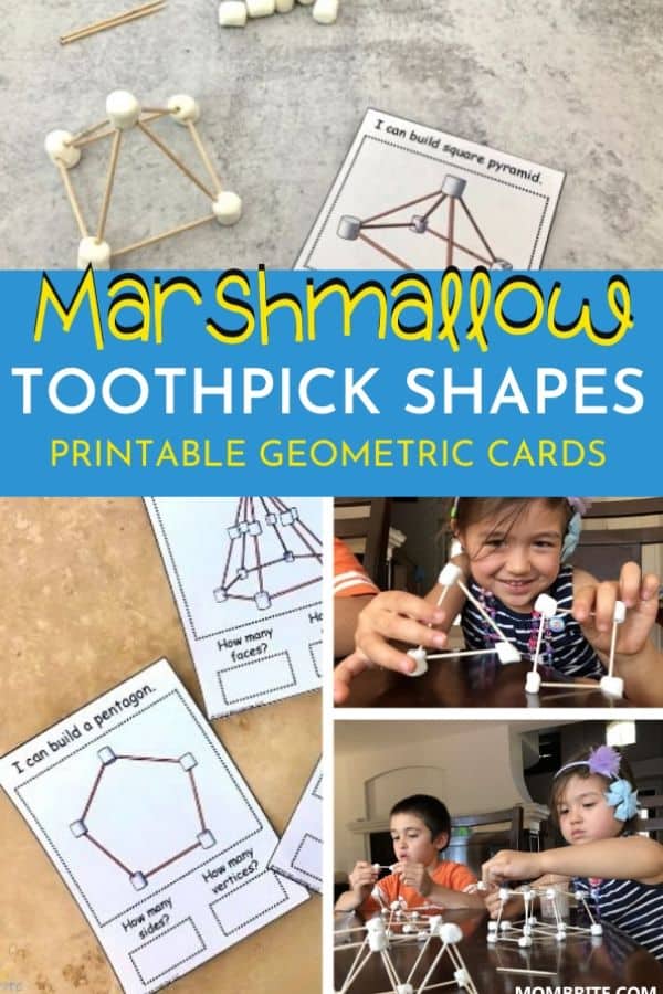 Marshmallow Toothpick Shapes Printable Cards