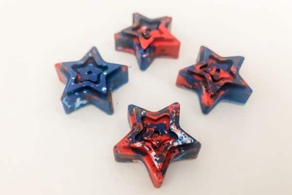 Melting Crayon Star Red White and Blue