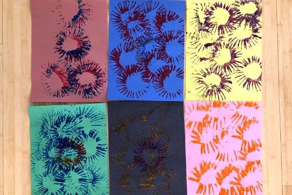 Toilet Paper Roll Fireworks Paintings