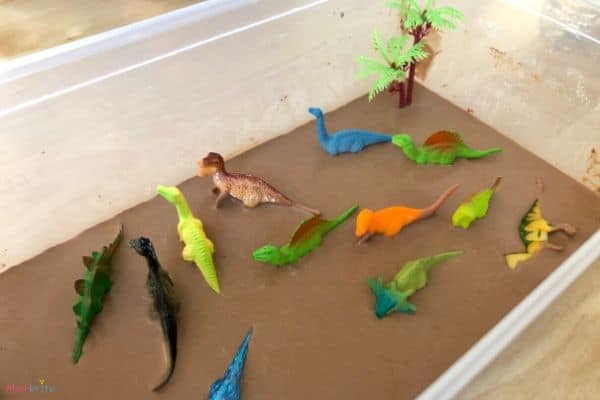 Chocolate Oobleck Dinosaur Dig