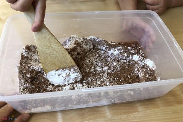 Chocolate Oobleck Mixing in Water