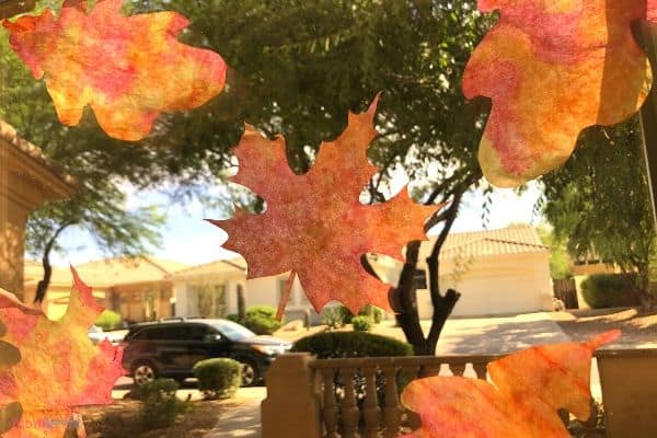 Coffee Filter Fall Leaves Suncatcher