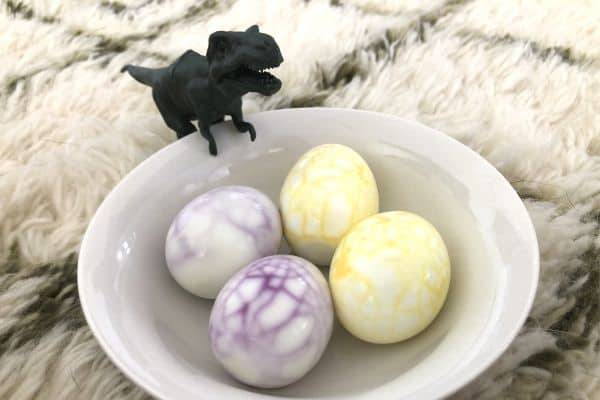 Colorful TREX Dinosaur Eggs in Bowl