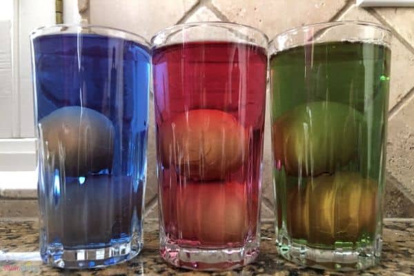 Dinosaur Eggs in Food Coloring