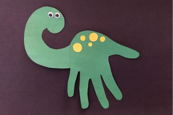 Dinosaur Handprint Craft Black