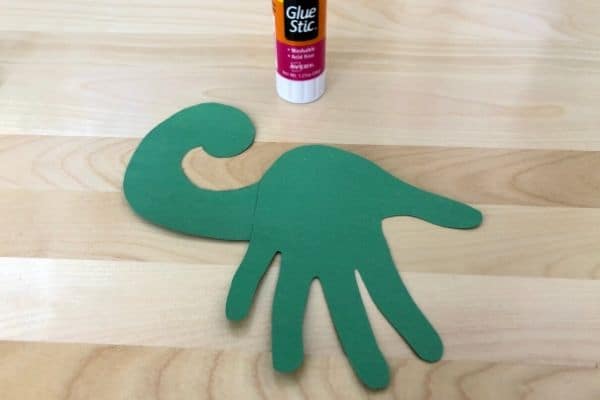Dinosaur Handprint Craft Glue Head