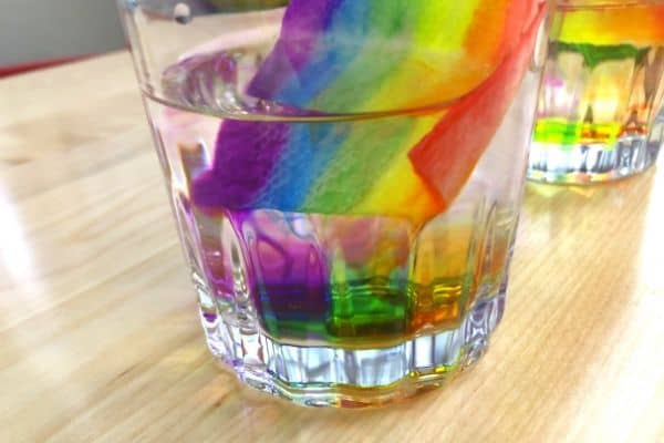 Rainbow Paper Towel Ink in Water