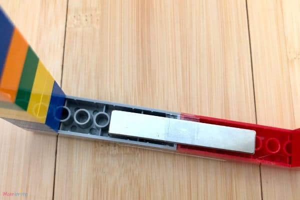 Tape Magnet to Lego Bridge