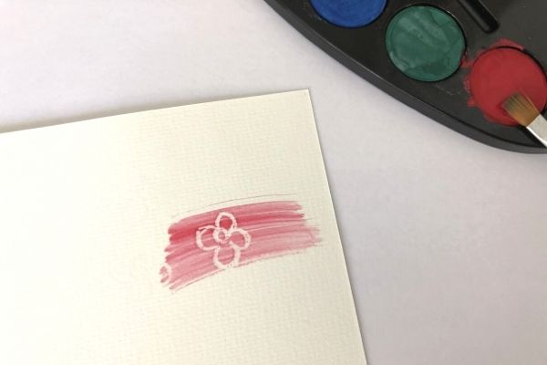 White Crayon Secret Message Red Watercolor