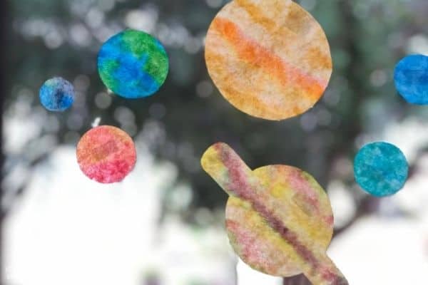 Coffee Filter Planets Closeup Suncatchers