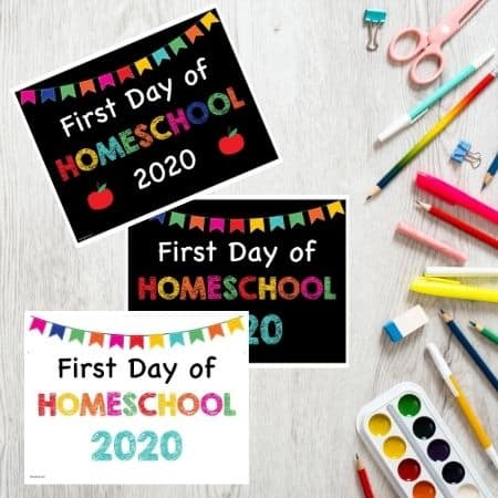 First Day of Homeschool Sign Printable Mockup
