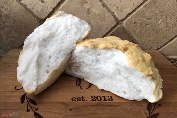 Fluffy Cloud Bread Two Halves