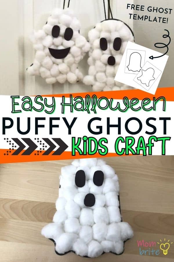 Halloween Puffy Ghost Kids Craft