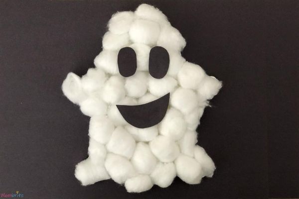 Happy Puffy Ghost on Black