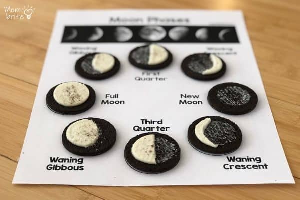 Oreo Cookies Moon Phases Worksheet