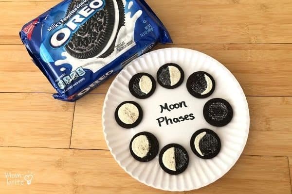 Oreo Cookies Moon Phases on Paper Plate