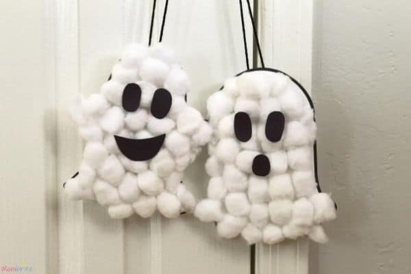 Puffy Ghosts on Doorknob