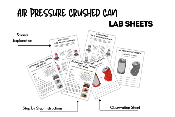 Air Pressure Crushed Can Lab Sheets Mockup