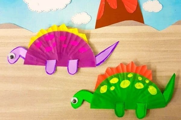 Cupcake Liner Dinosaur Craft