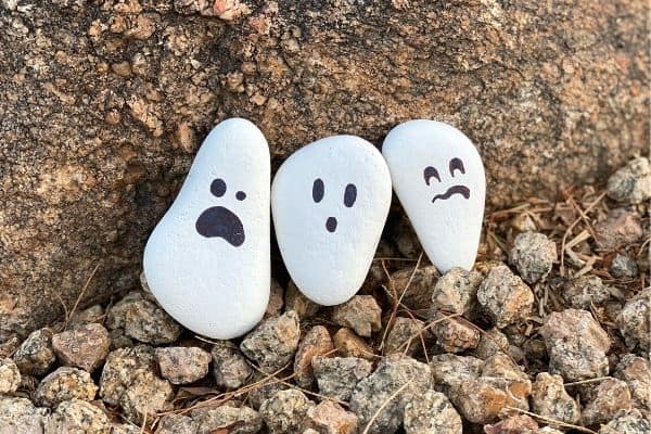 Painted Rock Ghost Craft Standing