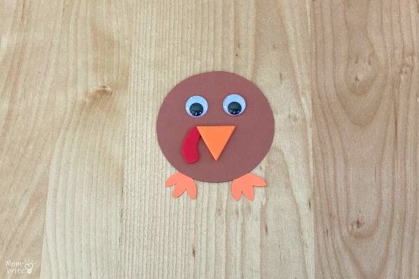 Cotton Ball Painted Paper Plate Turkey Craft Head