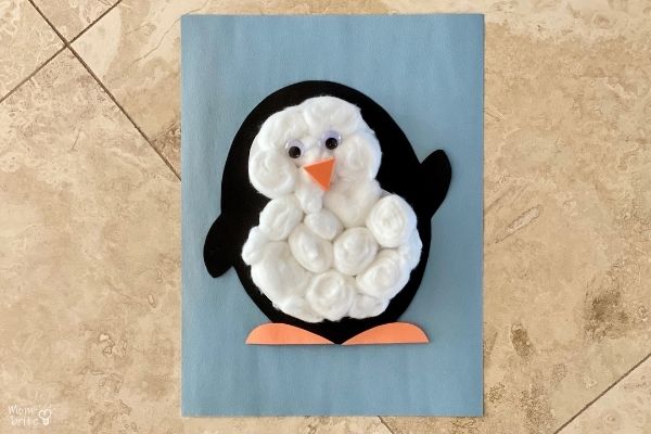 Cotton Ball Penguin (1)