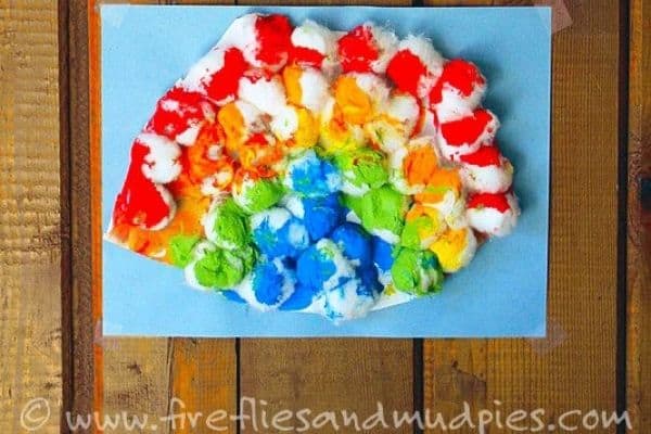 Cotton Ball Rainbow Image